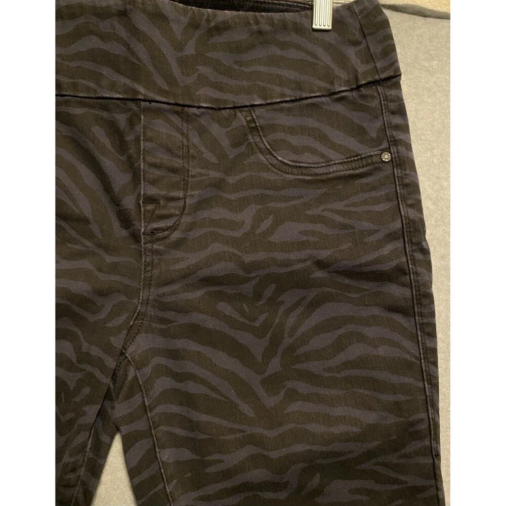 Rock Republic Jegging Jeans‎ Women's 12 Blue Black Zebra Denim RX Slim Pull On